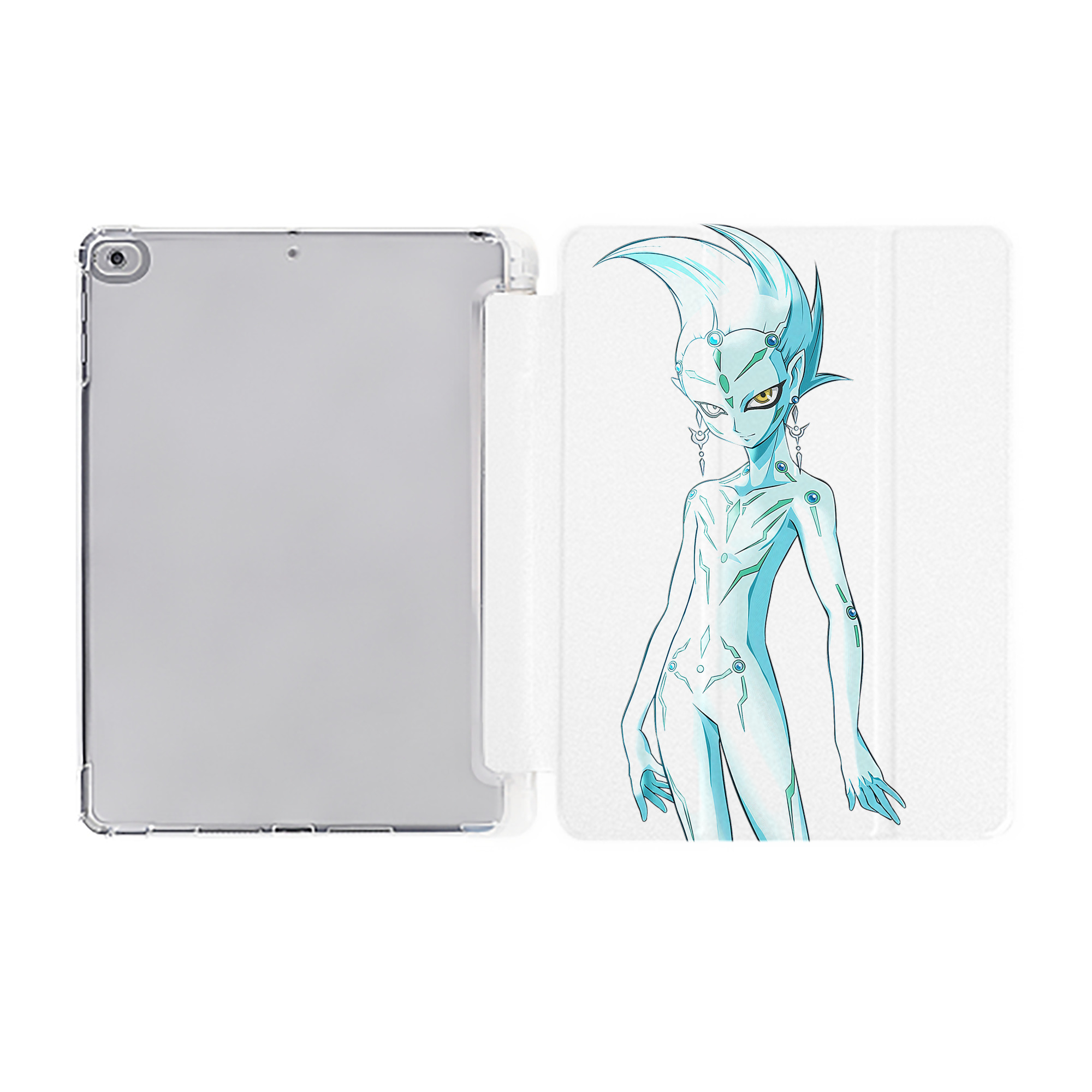（画像用） 遊☆戯☆王 Yu-Gi-Oh! IPad ケース ペン収納付き 三つ折りスタンド PUレザー×シリコン 対応機種9.5/10.5/10.9インチ
